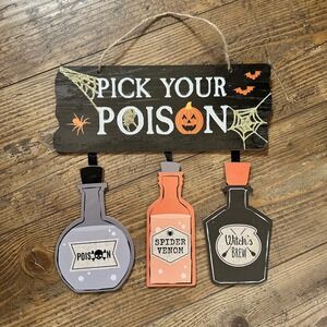 Pick Your Poison‎ Halloween Wall Hanging Decor Spider Venom Witch Brew